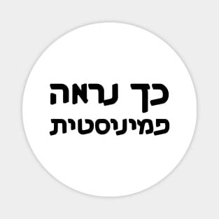 This Is What A Feminist Looks Like (Hebrew, Gender-Switching) Magnet